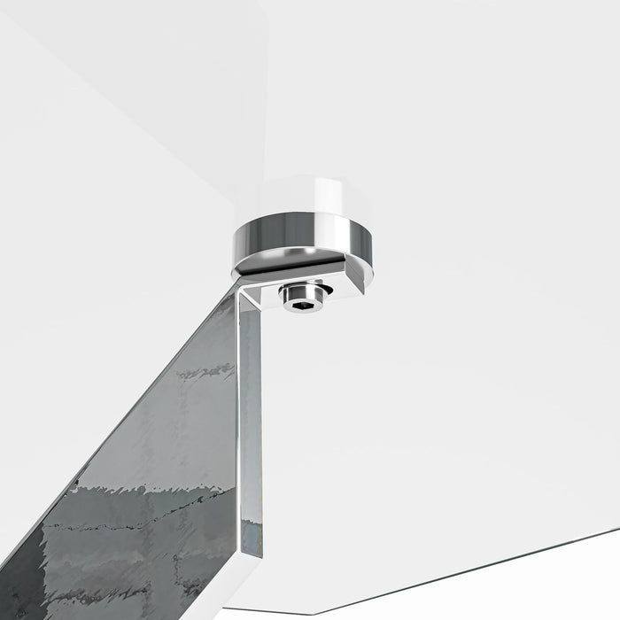 Tempered Glass Dining Table with Chromed Legs, 47In Rectangular Kitchen Table for Kitchen Dining Room Home Office (47.24 * 27.55, White/Silver)