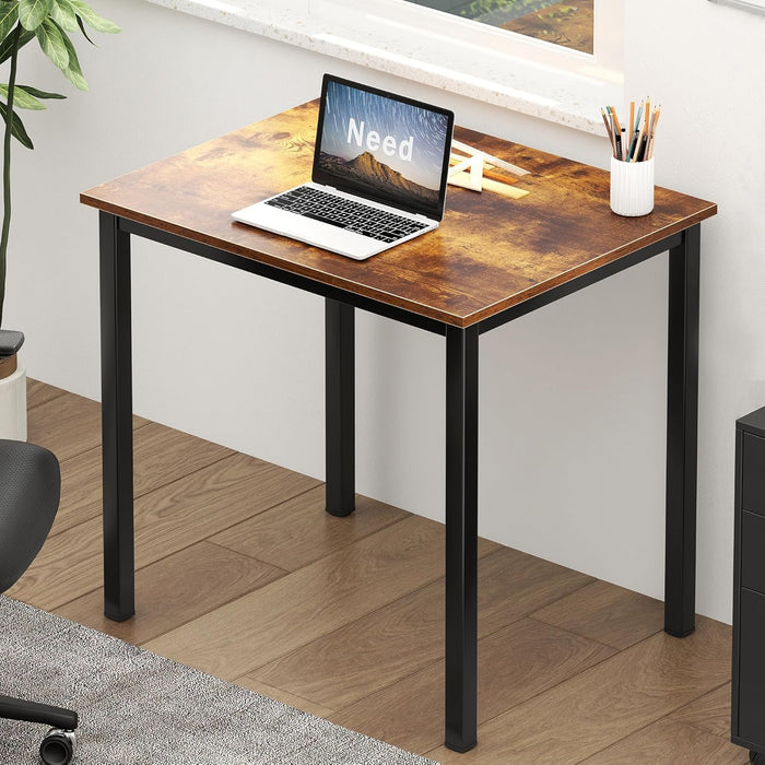 Small Computer Desk for Home&Office- 31.5'' Length Small Writing Desk Gaming Desk Students Laptop Use, Rustic Brown Desktop & Black Frame AC3FB(8060)