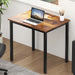 Small Computer Desk for Home&Office- 31.5'' Length Small Writing Desk Gaming Desk Students Laptop Use, Rustic Brown Desktop & Black Frame AC3FB(8060)