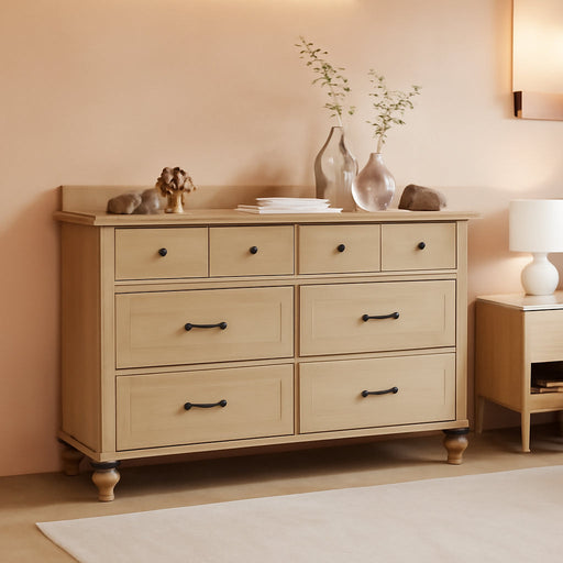 Oak Dresser Featuring Six Deep Drawers StorageUnit