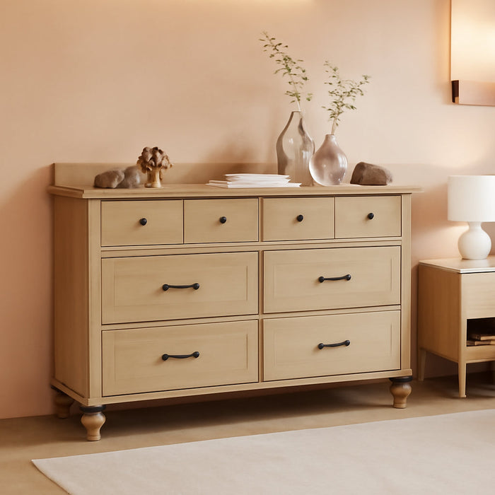 Oak Dresser Featuring Six Deep Drawers StorageUnit