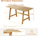 Solid Wood Writing Table - 48" W Minimalist PC Computer Desk, Oak
