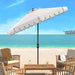 PAT8010A Collection Venice Navy and White Single Scallop 9Ft Crank Outdoor Push Button Tilt Umbrella