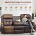 Recliner Sofa, Massage Reclining Sofa 3 Seater Sets Heavy Weight Capacity, RV Loveseat Couch Clearance with Flip Back Console, Storage, Cup Holders, Wall Hugger Reclining Couch for Living Room