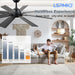 52 Inch Ceiling Fans with Lights, Brown Ceiling Fan with Light and Remote Control, Reversible DC Motor, 3CCT, Dimmable, Timer, Noiseless, Ceiling Fan for Bedroom Living Room, Indoor/Outdoor Use