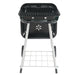 17.5" Square Steel Charcoal Grill with Wheels, Black, New