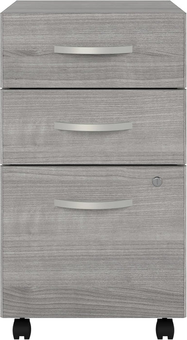 Bush Business Furniture Studio C 3 Drawer Mobile File Cabinet in Platinum Gray | Assembled Office Storage Unit for Home or Commercial Spaces