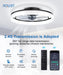 Ceiling Fans with Lights and Remote, 20" Fandelier Ceiling Fan Flush Mount, 3000K-6500K Smart Bladeless LED Fan Light, Modern Low Profile Ceiling Fan with Light for Bedroom, Kids Room and Living Room.