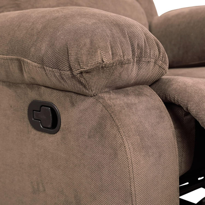 Recliner Sofa Set for Living Room Furniture Set, Reclining Sofa and Loveseat Set for Reclinier Sofa with Drop down Table/Double Recliner Loveseat with Storage Console/Brown Velvet