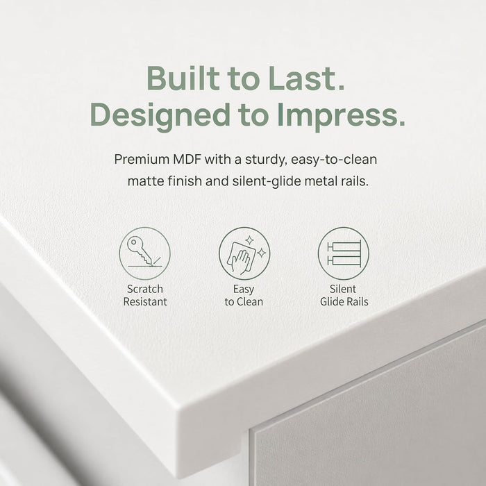 White 9 Drawer Dresser for Bedroom,Modern Deep Drawer Dresser with No-Handle Design,Wide Storage Chest of Drawers,Wood Bedroom Storage Organizer Furniture for Closet,Hallway