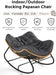 Outdoor Rocking Papasan Chair with Thick Cushion, Dark Gray