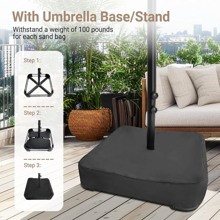 15Ft Patio Umbrella with Base, 10-Year-No-Fade Large Outdoor Double-Sided Market Umbrella with Upf50+Terylene Polyester Fabric and Crank for Poolside Garden Deck Backyard Beach Pools
