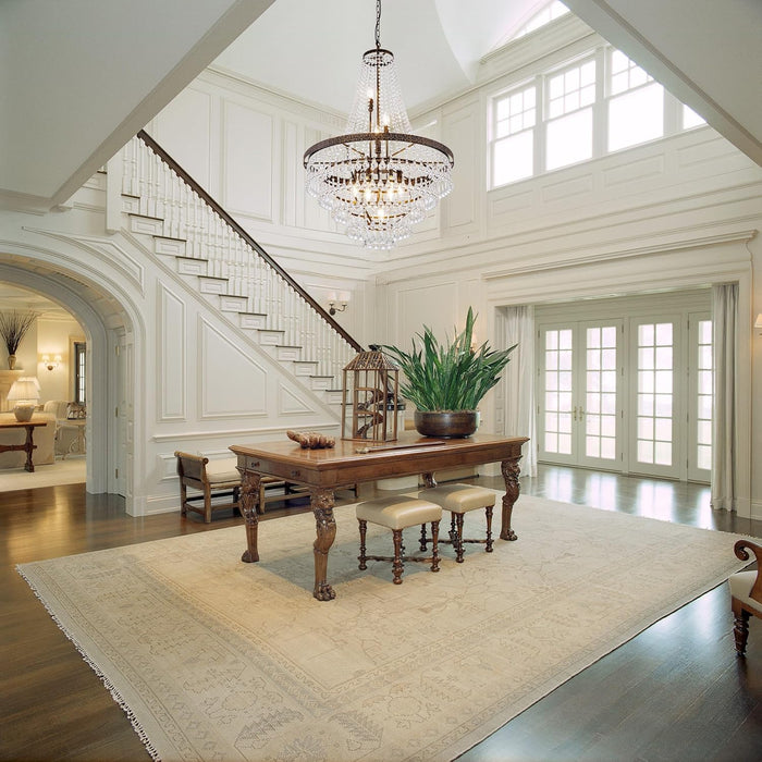 French Empire Crystal Chandeliers, Antique Bronze Chandeliers 10 Lights, Rustic Farmhouse Chandelier High Ceiling Light Fixture for Entryway, Foyer, Dining Room, Staircase (Bronze, 28 Inches)