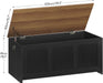 Storage Bench, 39.3" Retro Wooden Storage Chest, Wooden Storage Trunk, Toy Chest with Lift Top, Multifunctional Entryway Organizer, for Entryway, Living Room, Black and Walnut BH141CW01