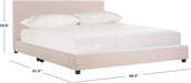 Home Carter Contemporary Beige Linen Bed, Queen
