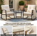 3-Piece Patio Rocking Chairs Set of 2, Rocking Chair Bistro Set [Upgraded 2.0] & 2-Tier Coffee Table, Wicker Rocking Chair Outdoor Patio Furniture Set for Backyard, Porch, Balcony (Beige)