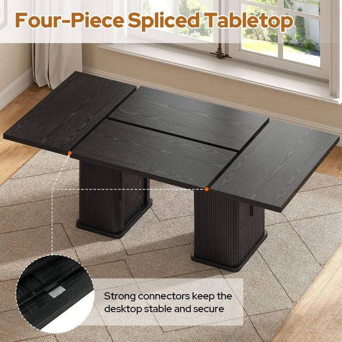 78.7" Rectangular Dining Table for 6/8/10, Kitchen Dinner Table, Black