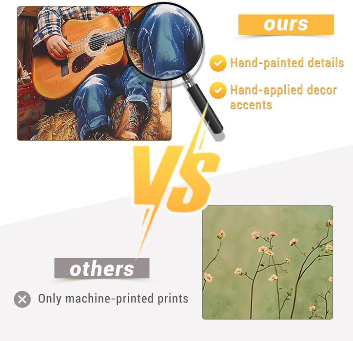 White Flower Canvas Wall Art, Botanical Framed Wall Decor Aesthetic with Handmade Yellow Crystal Accents, Ready to Hang for Bedroom, Bathroom, and Living Room (Flower B, 24*32 In, Wrapped Canvas)