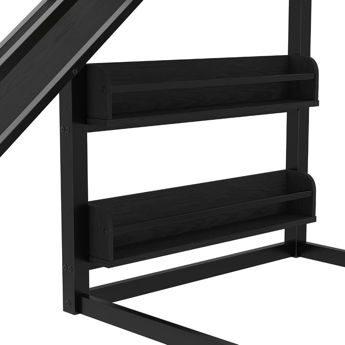Twin Size PowderCoated Black IndustrialGrade Bunk Bed