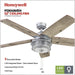 Ceiling Fans Foxhaven Farmhouse 52 Inch Ceiling Fan with Light, Outdoor Fan/Indoor Dual-Mount LED Ceiling Fan, 5 Blades, Ebony and Silver Oak Blade Finish Options, Galvanized (51631-01)