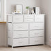 10-Drawer Dresser, Fabric Storage Tower with Drawers for Bedroom, Dresser Drawer with Handle for Bedroom, Living Room, Hallway, Closets & Nurseryteel Frame, Wood Top (10 Drawer/White)