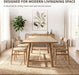 69" Dining Table for 4-6, Wood Kitchen Table with Solid Wood Legs, Modern Farmhouse Dining Furniture for Dining Room, Living Room & Home Office, Natural Finish