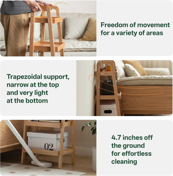 Natural Oak TripleTier Ladder Bookshelf With Frame