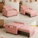 Sleeper Chair,  Convertible Recliner Chair Single Sofa with Pull Out Couch for Living Room, Pink Sofa