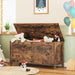 Toy Box, Retro Wooden Look Storage Chest with Safety Hinge, Entryway Storage Bench Supports 220 Lb, 39.4 X 15.7 X 18.9 Inches Toy Chest Organizer, Easy Assembly (Rustic Brown) BF100CW01