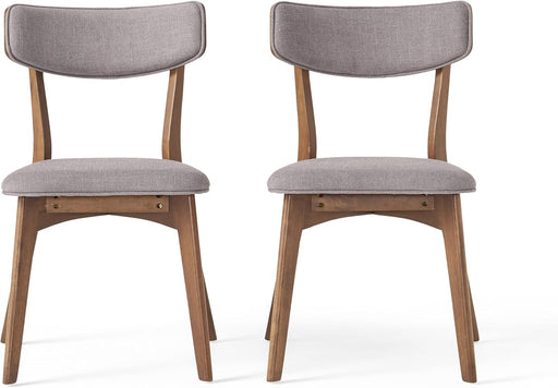 Chazz Mid-Century Frame Dining Chairs (Set of 2), 2-Pcs Set, Dark Grey/Natural Walnut Finish