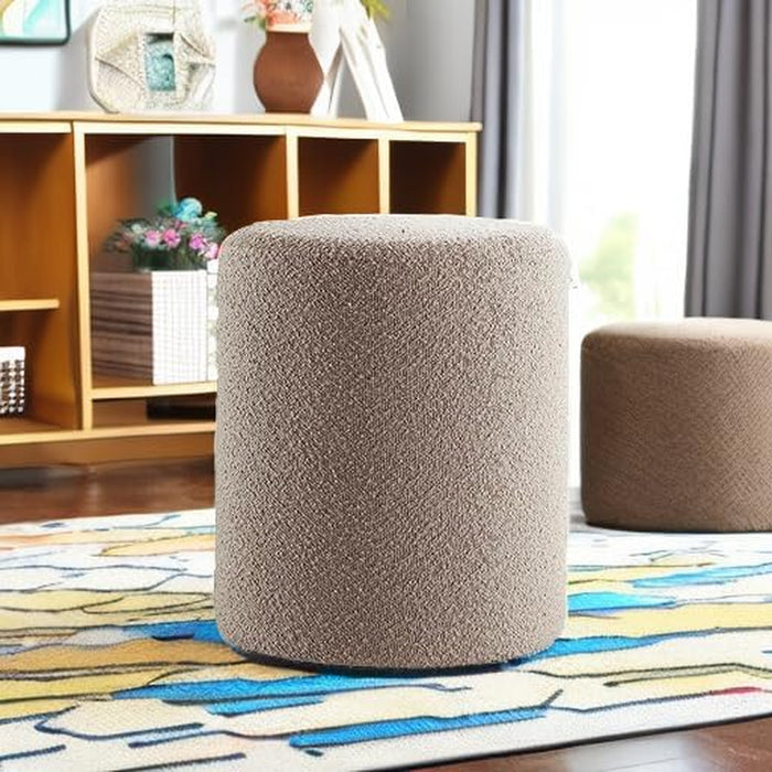 Modern round Ottoman with Soft Padded Seat, Multifunctional Vanity Stool for Makeup, Upholstered Footrest Stool Ottoman Foot Stool for Living Room, Bedroom