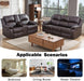 2 Pieces Leather Recliner Sofa Set，Recliner Sofa and Loveseat Sets for Living Room Furniture，Brown Reclining Couch with 4 Recliners for Living Room/Office/Theater Seating(Sofa Set 2 Pieces)