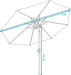 Sunnydaze Outdoor Patio Umbrella - Polyester Table Market Umbrella with Push-Button Tilt and Crank - 8 Sturdy Ribs - Awning Stripe - 9Ft