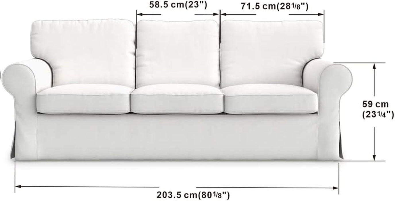 Cotton Ektorp 3 Seat Sofa Cover Slipcover Replacement Made for the IKEA Ektorp 3 Seat Sofa Cover(Cotton White)-Does NOT Fit Ektorp 3.5-Seat Sofa NOT Fit Uppland Series Sofa