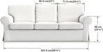 Cotton Ektorp 3 Seat Sofa Cover Slipcover Replacement Made for the IKEA Ektorp 3 Seat Sofa Cover(Cotton White)-Does NOT Fit Ektorp 3.5-Seat Sofa NOT Fit Uppland Series Sofa