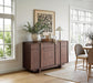 47.2" Buffet Cabinet with Storage, Skeleton Line Design, Walnut | Sideboard with Drawers, Mid Century Modern Accent Cabinet with Wood Gain, Console Cabinets for Living Dining Room Entryway