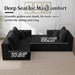 Black 92.5 Inch Modular Sectional Sofa Convertible