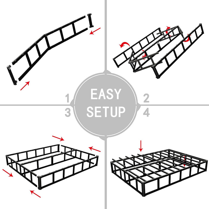 Queen Box Springs 9 Inch Heavy Duty Metal Box Spring Mattress Foundation 3000Lbs Max Weight Capacity/Non-Slip/No Noise/Easy Assembly/Easy Clean Cover