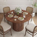 47 Inch round Dining Table for 4, Kitchen Table Dinner Table with 2-Layer Storage Shelf and Wood Slide Door for Home Dining Room Living Room (Walnut)