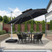 Cantilever Patio Umbrellas 10' X 10' Square Double Top, Black