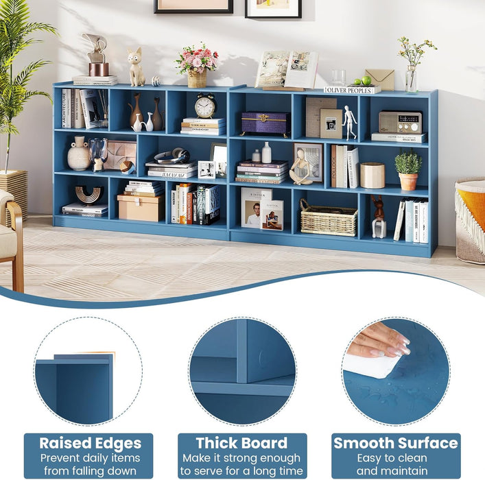 Bright Blue 8 Cube Bookcase Freestanding Multifunctional