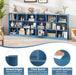 Bright Blue 8 Cube Bookcase Freestanding Multifunctional
