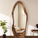 Full Length Mirror Wood Framed Full Body Mirror Wavy Retro Brown