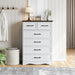 White 6 Drawers Dresser for Bedroom, 44" Tall Modern Dresser & Chest of Drawers with Brushed Metal Handle, Wood Closet Organizers and Storage Cabinet for Bedroom, Living Room