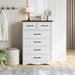 White Farmhouse Dresser for Bedroom, Modern 6 Chest of Drawers, 44" Tall Chest of Drawers W/Brushed Metal Handle, Wood Closet Organizers and Storage Cabinet for Bedroom, Living Room, Hallway