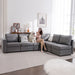 U-Shaped Sectional Sofa with Storage and Reversible Chaises,Light Grey