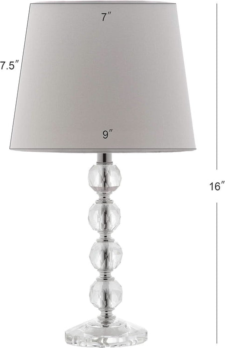 Lighting Collection – Nola Set of 2 Modern Glam Stacked Crystal Ball 16-Inch Table Lamps, LED Bulbs Included, Bedroom Living Room Home Office (LIT4123C-SET2)