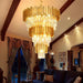 Luxurious Gold Crystal Five Tier Chandelier Ceiling