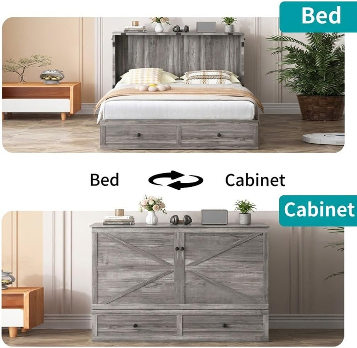 57Inch Murphy CabinetBedSeriesLine USBChargingPlus