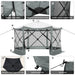 12X12Ft Pop-Up Gazebo EZ Set-Up Camping Canopy Tent with 6 Sides Mosquito Netting, Waterproof, UV Resistant, Portable Screen House Room, Outdoor Party Tent with Carry Bag, Ground Spike, Gray